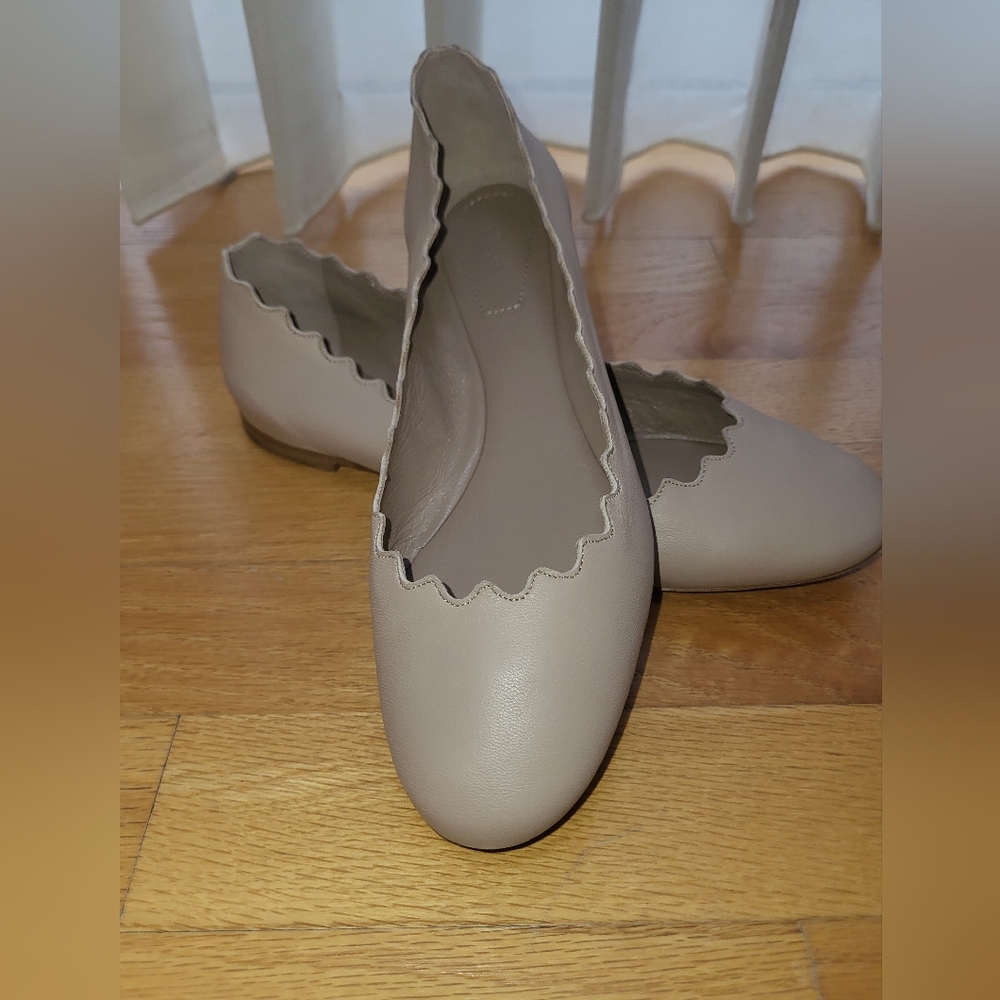 Chloe Size 36 and 1/2 Lauren Ballerina Pink Tea Flats